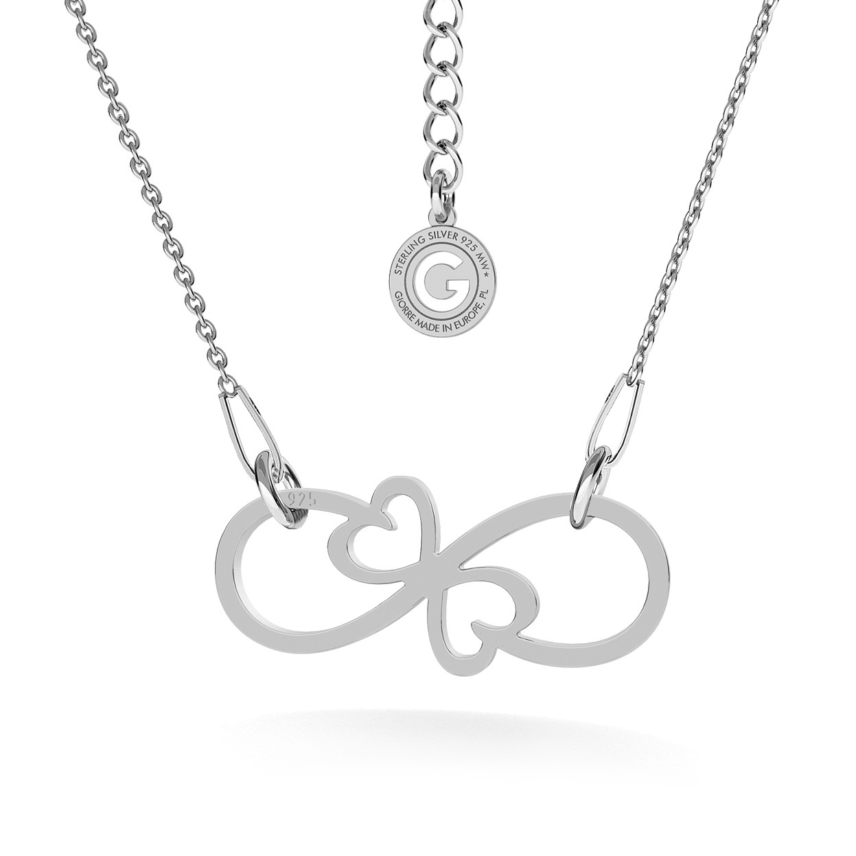 INFINITY SIGN WITH HEARTS NECKLACE
