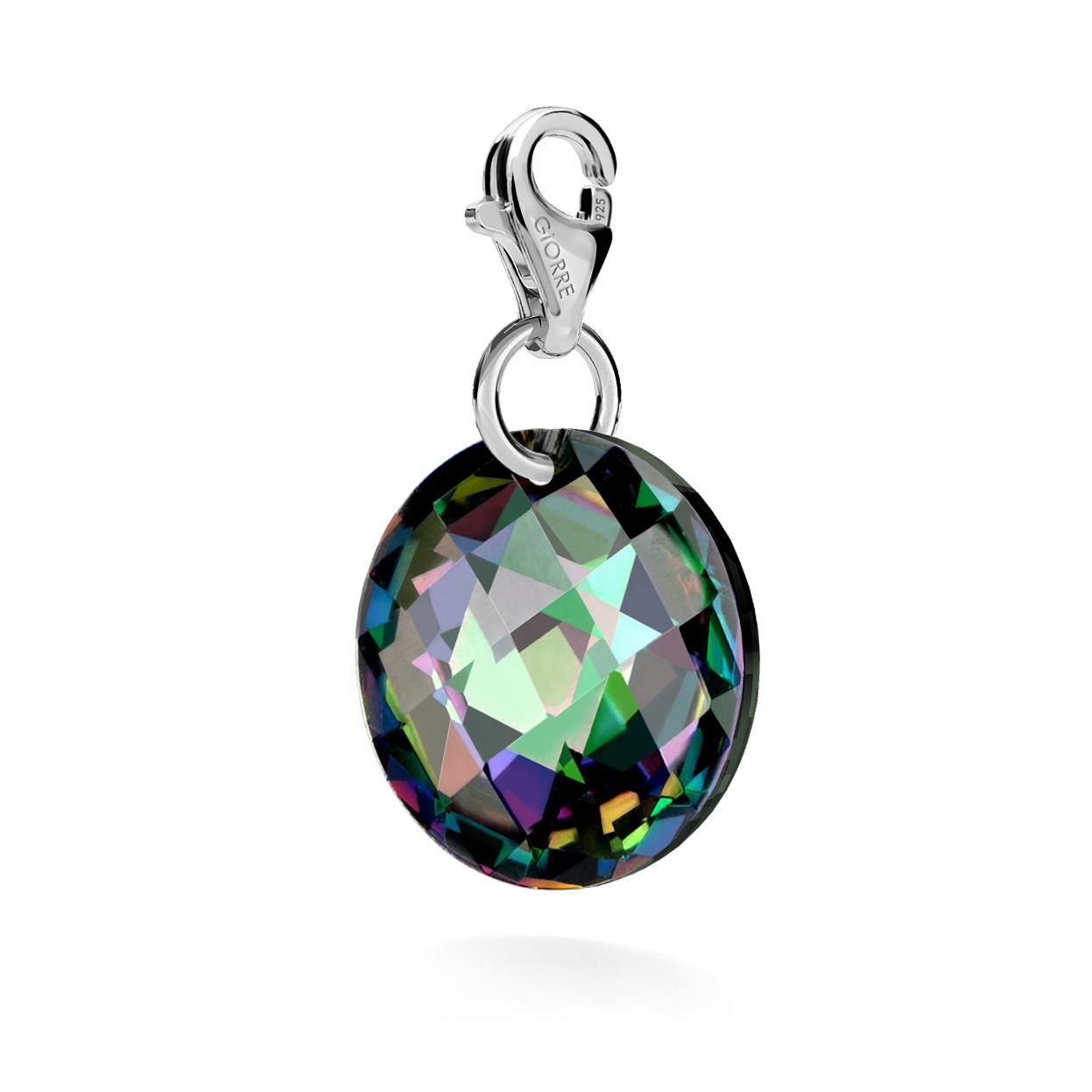 CHARM 84, MYSTIC TOPAZ ZIRCONIA, STERLING SILVER (925) RHODIUM OR GOLD PLATED