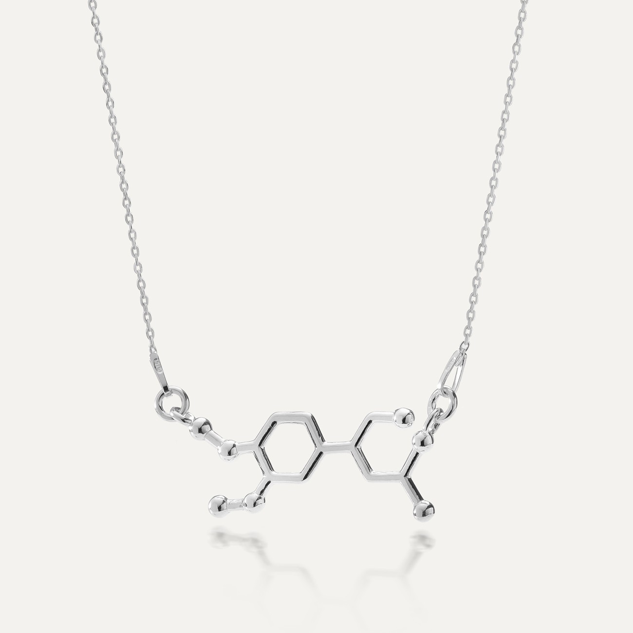 NECKLACE VITAMIN C CHEMICAL FORMULA, STERLING SILVER 925