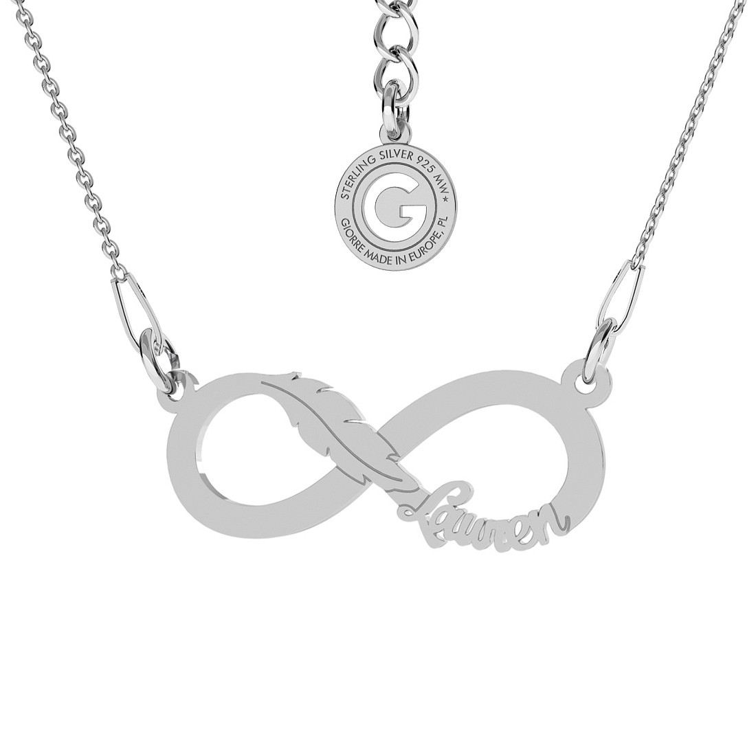 INFINITY SIGN WITH YOUR NAME NECKLACE STERLING SILVER 925