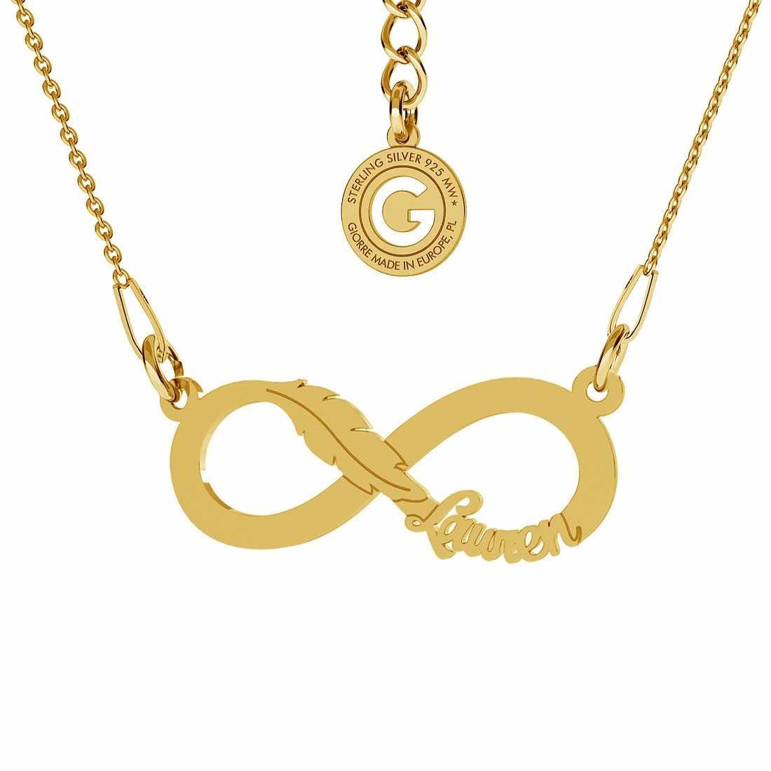 INFINITY SIGN WITH YOUR NAME NECKLACE STERLING SILVER 925