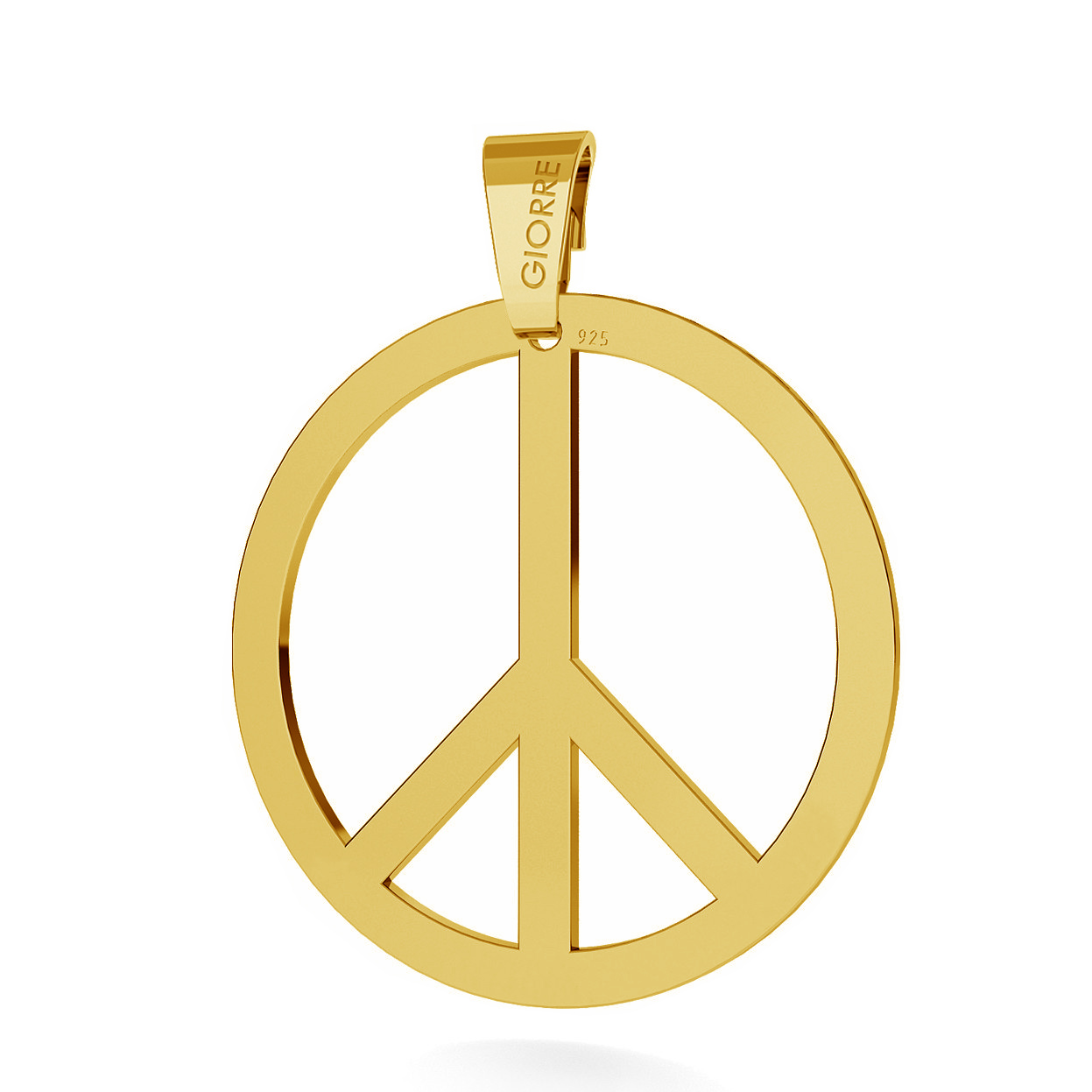 CHARM 126, PEACE SYMBOL WITH ENGRAVE, STERLING SILVER (925) RHODIUM OR GOLD PLATED