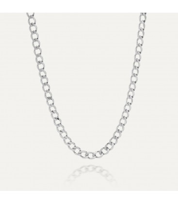 Silver chain necklace curb choker 925