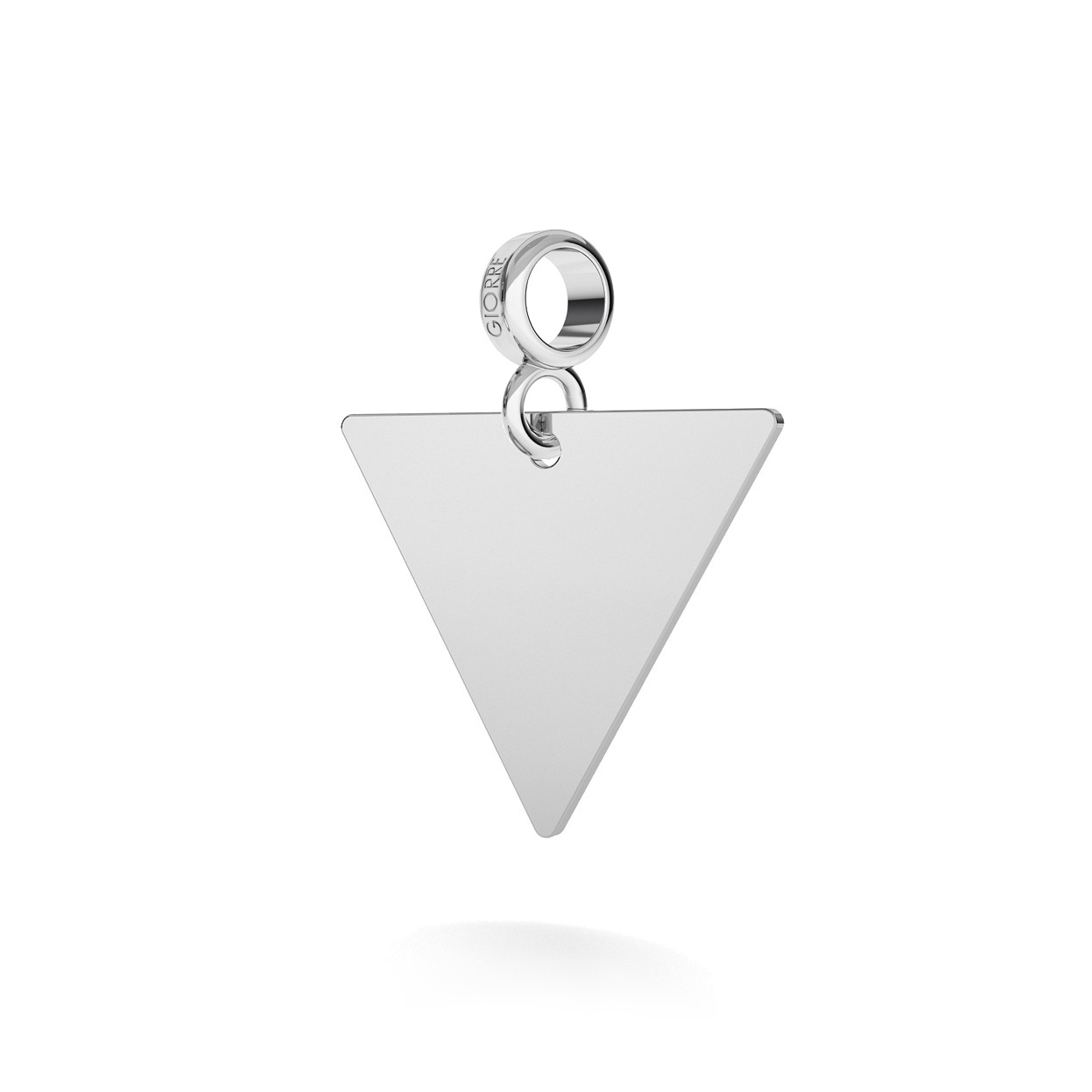 CHARM WITH ENGRAVE, TRIANGLE, SILVER 925, RHODIUM OR GOLD PLATED