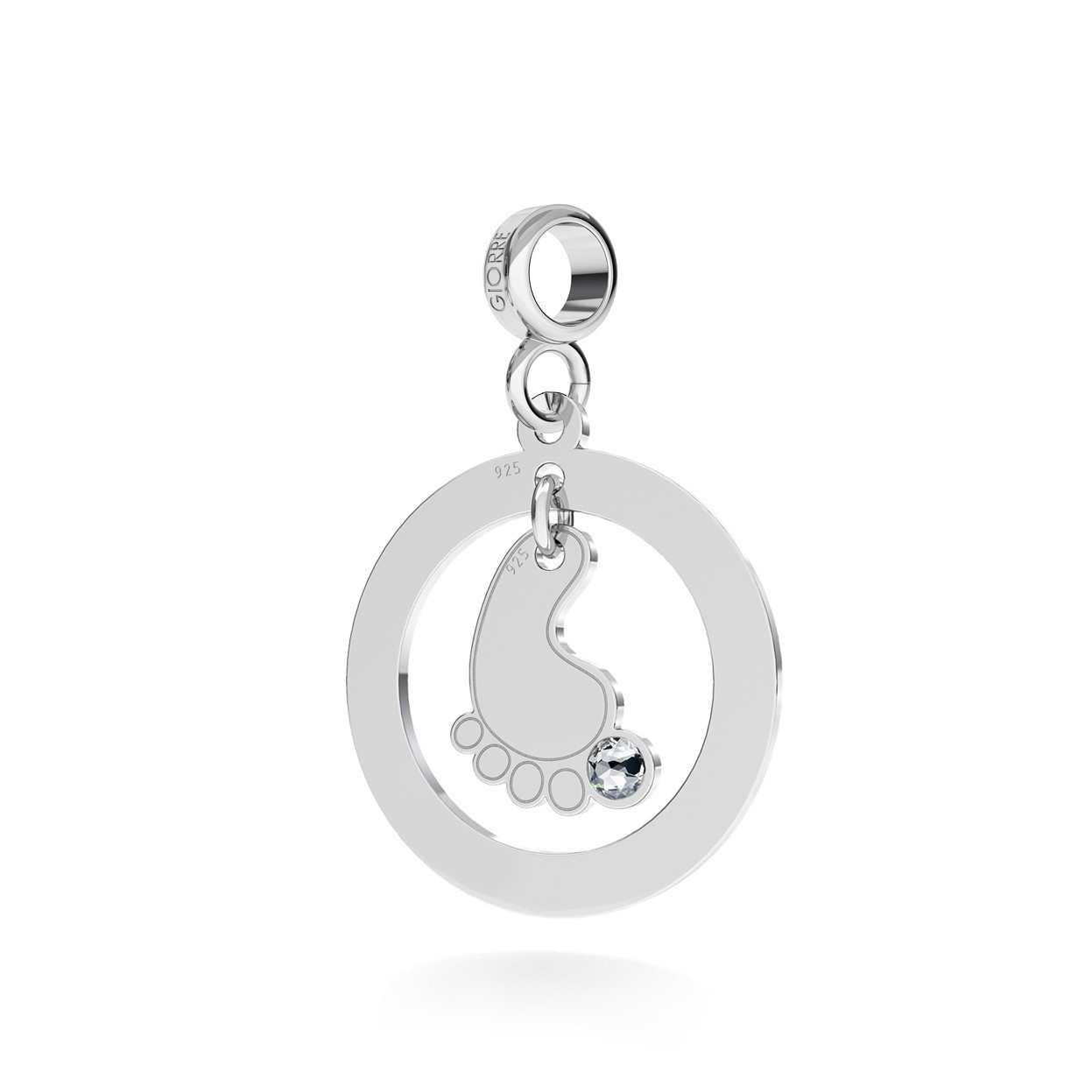 BABY FEET WITH ENGRAVING & SWAROVSKI CHARMS 266