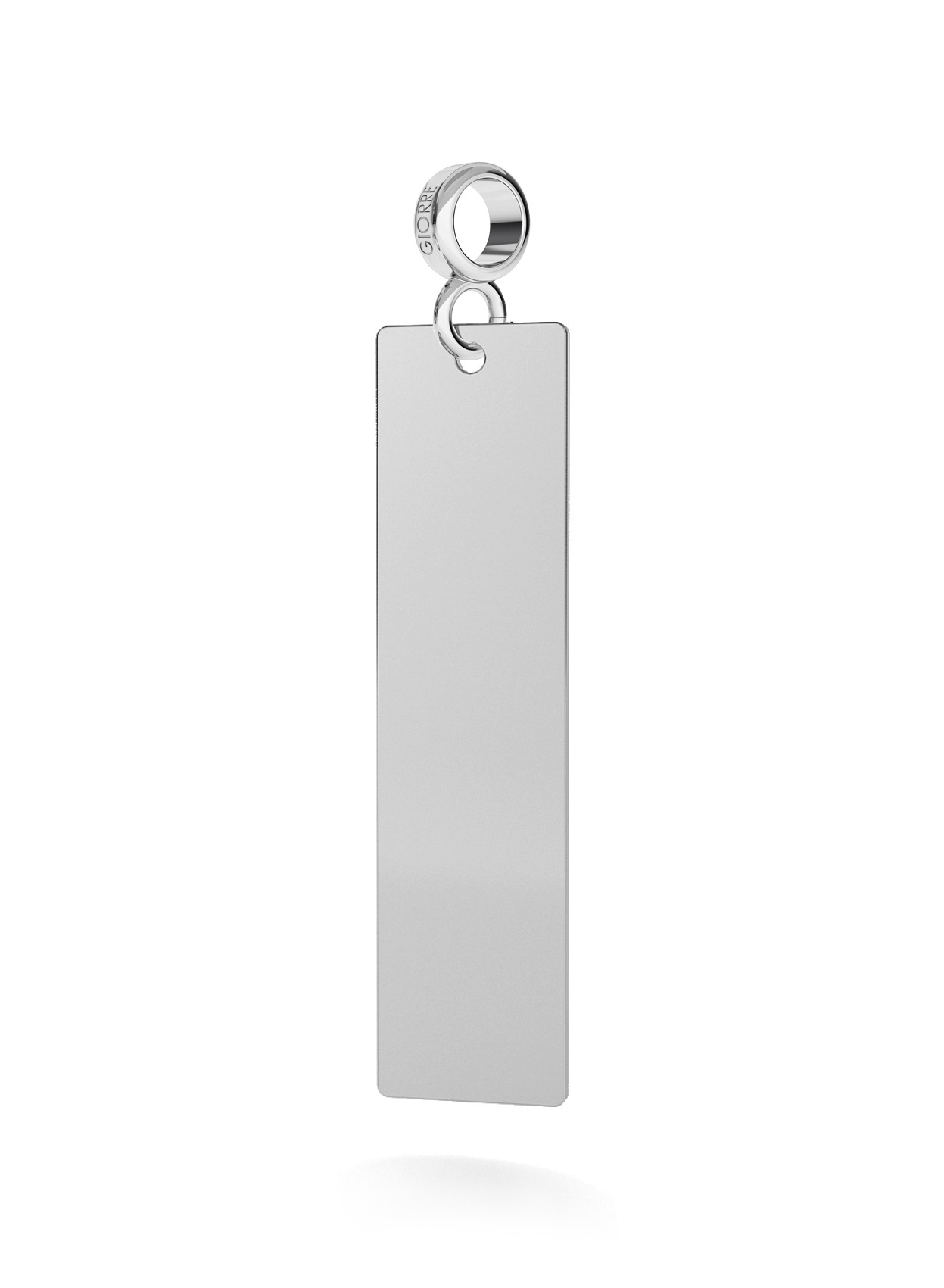 CHARM WITH ENGRAVE, RECTANGLE, SILVER 925,  RHODIUM OR GOLD PLATED