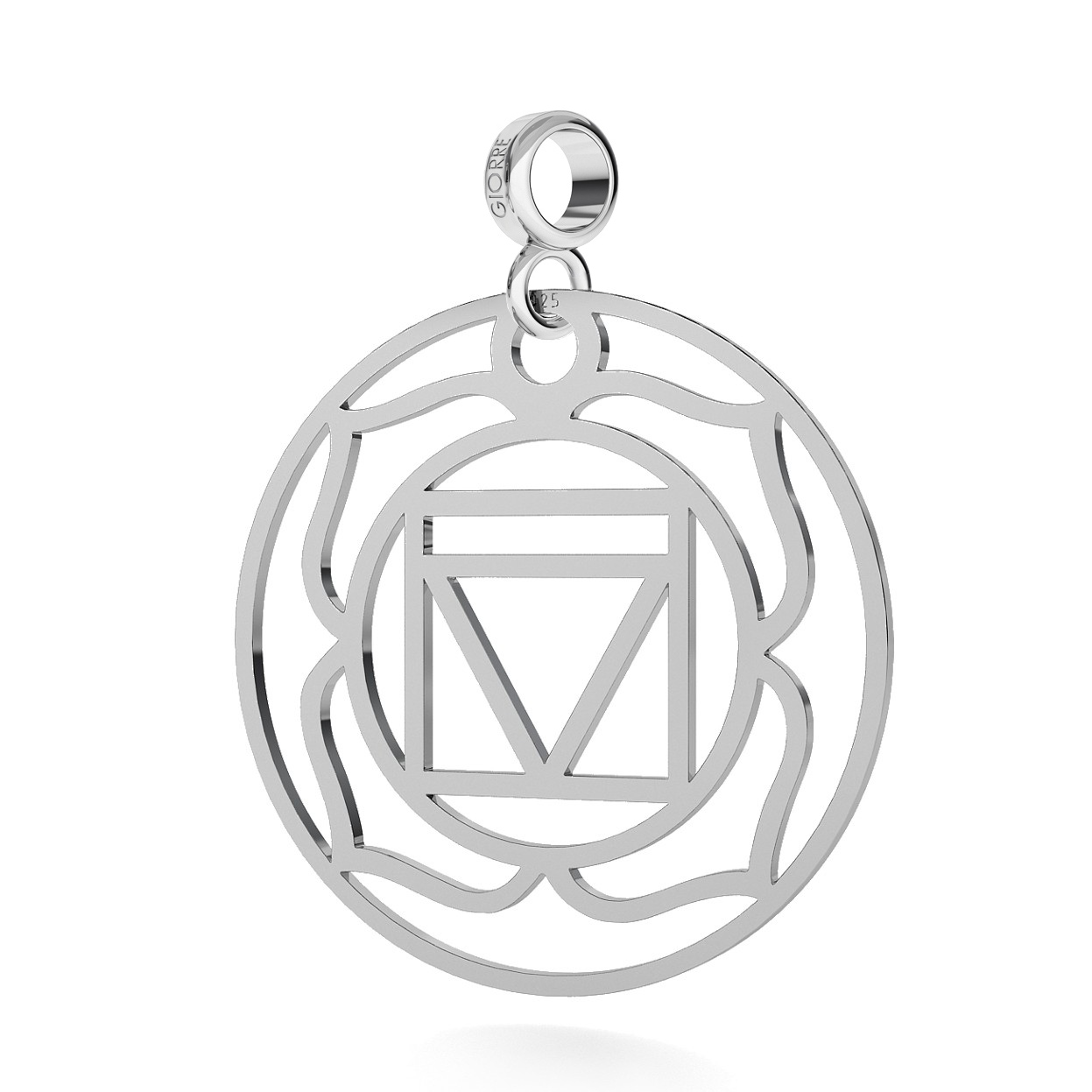 CHARM 74, ROOT CHAKRA, STERLING SILVER (925) RHODIUM OR GOLD PLATED