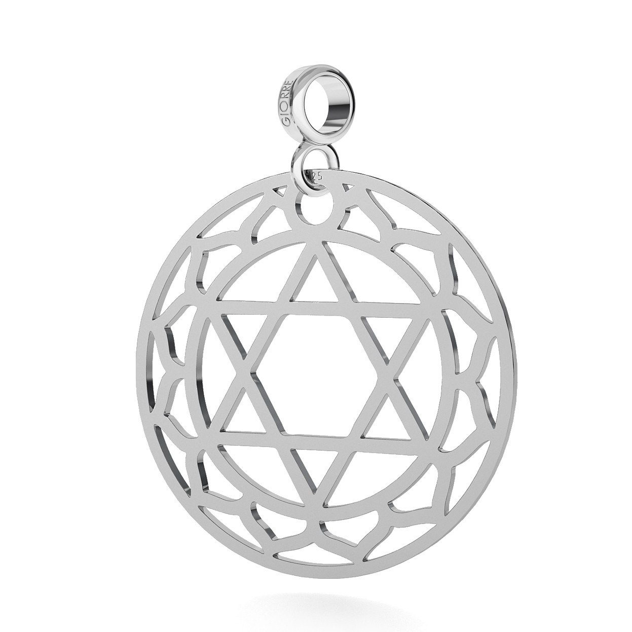 CHARM 71, HEART CHAKRA, STERLING SILVER (925) RHODIUM OR GOLD PLATED