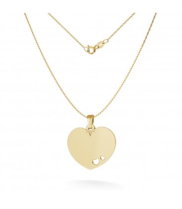 NECKLACE WITH HEART TAG PENDANT ENGRAVING 585 14K, MODEL 546