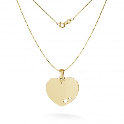 NECKLACE WITH HEART TAG PENDANT ENGRAVING 585 14K, MODEL 546