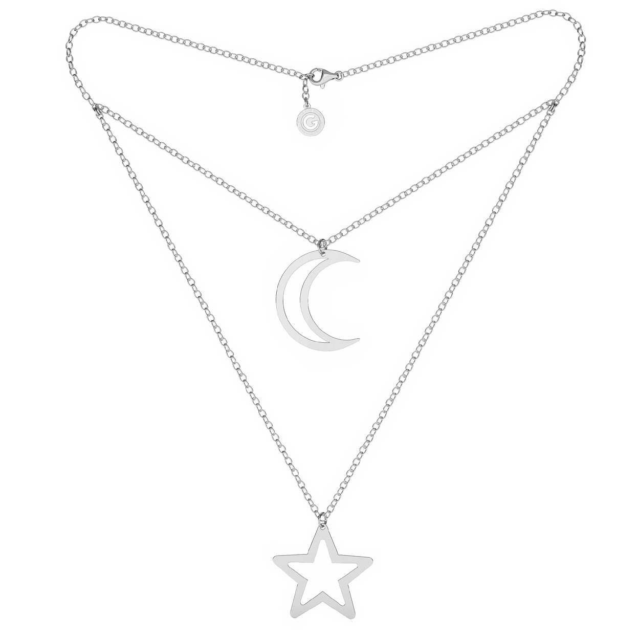 TRIANGLE AND SQUARE NECKLACE SILVER 925