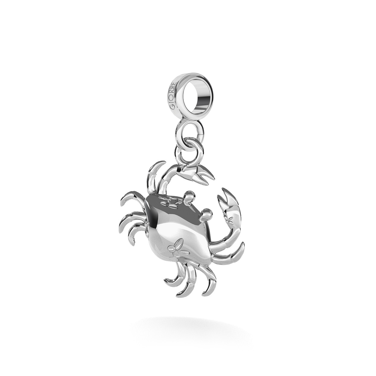 CHARM 34, CRAB, SILVER 925,  RHODIUM OR GOLD PLATED