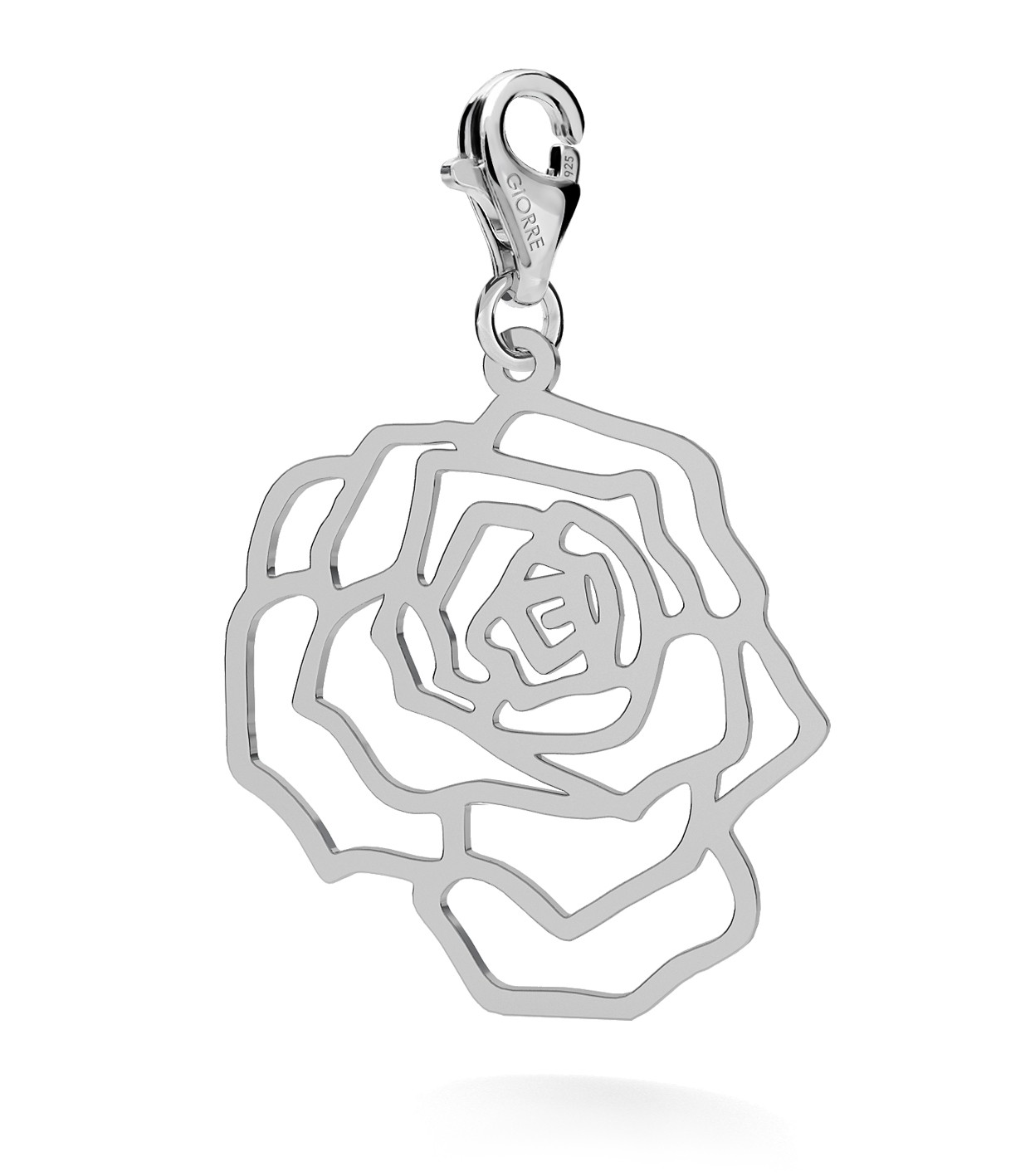 CHARM 111, ROSE, STERLING SILVER (925) RHODIUM OR GOLD PLATED