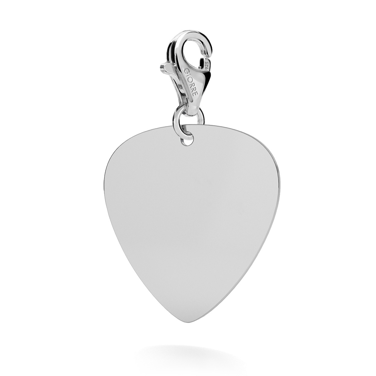 CHARM 112, GUITAR PICK WITH ENGRAVE, STERLING SILVER (925) RHODIUM OR GOLD PLATED