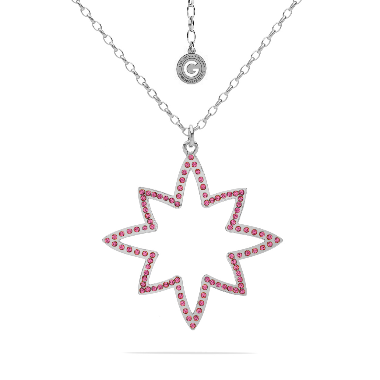 NECKALCE WITH SILVER STARS AND SWAROVSKI CRYSTALS