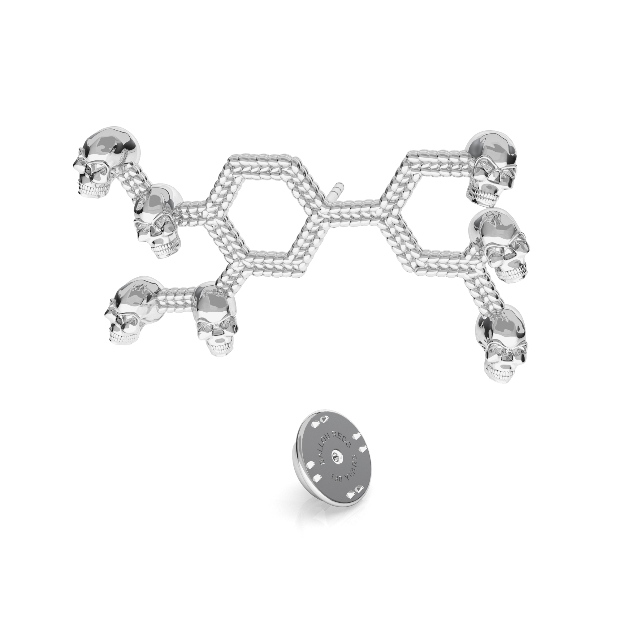 TESTOSTERONE CHEMICAL FOMULE LAPEL PIN 925