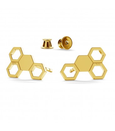 Silver honeycomb earrings - basic