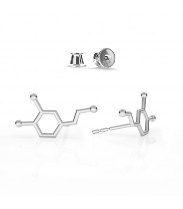 Dopamine earrings chemical formula sterling silver - basic