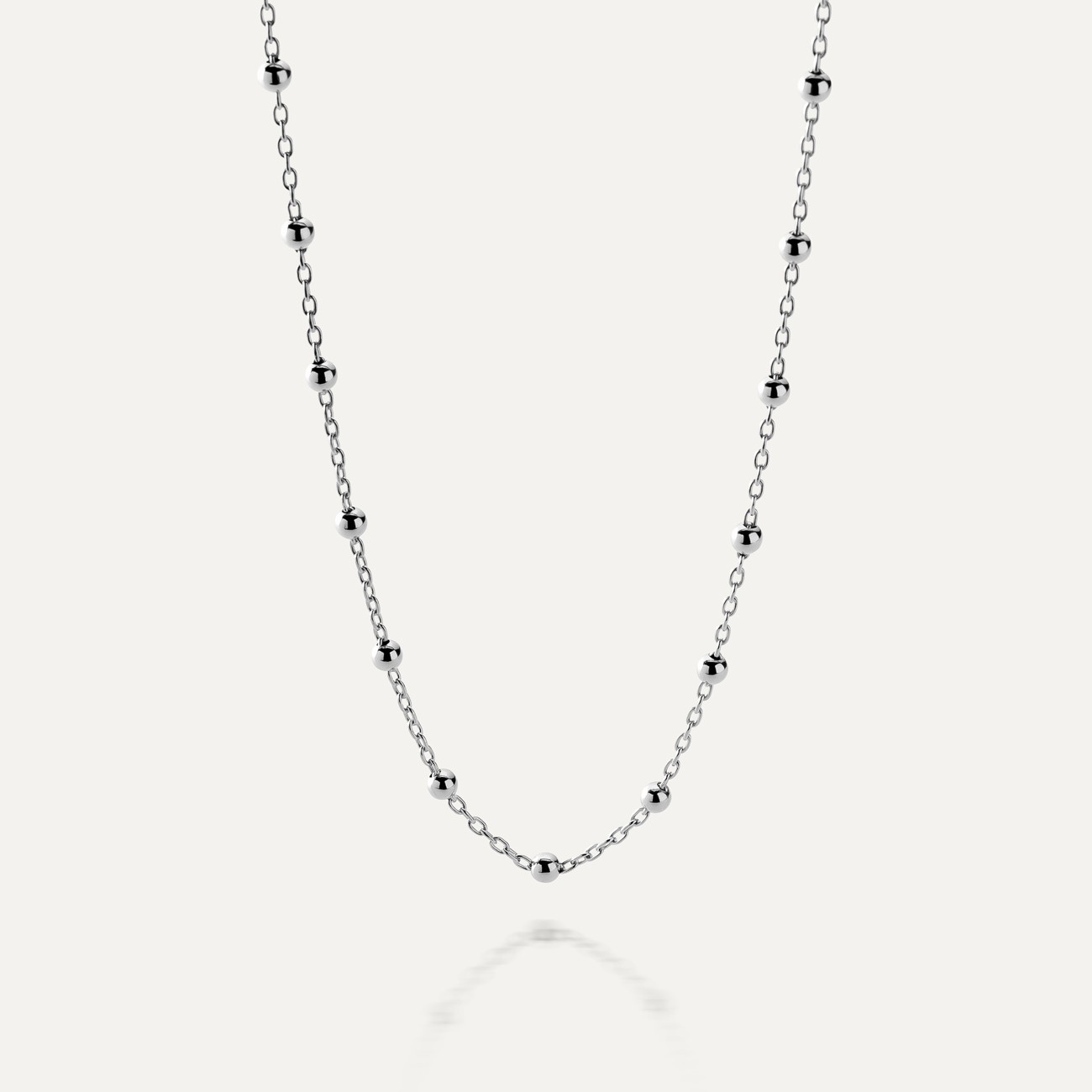 LIGHT SILVER NECKLACE 45-55 CM, RHODIUM PLATED