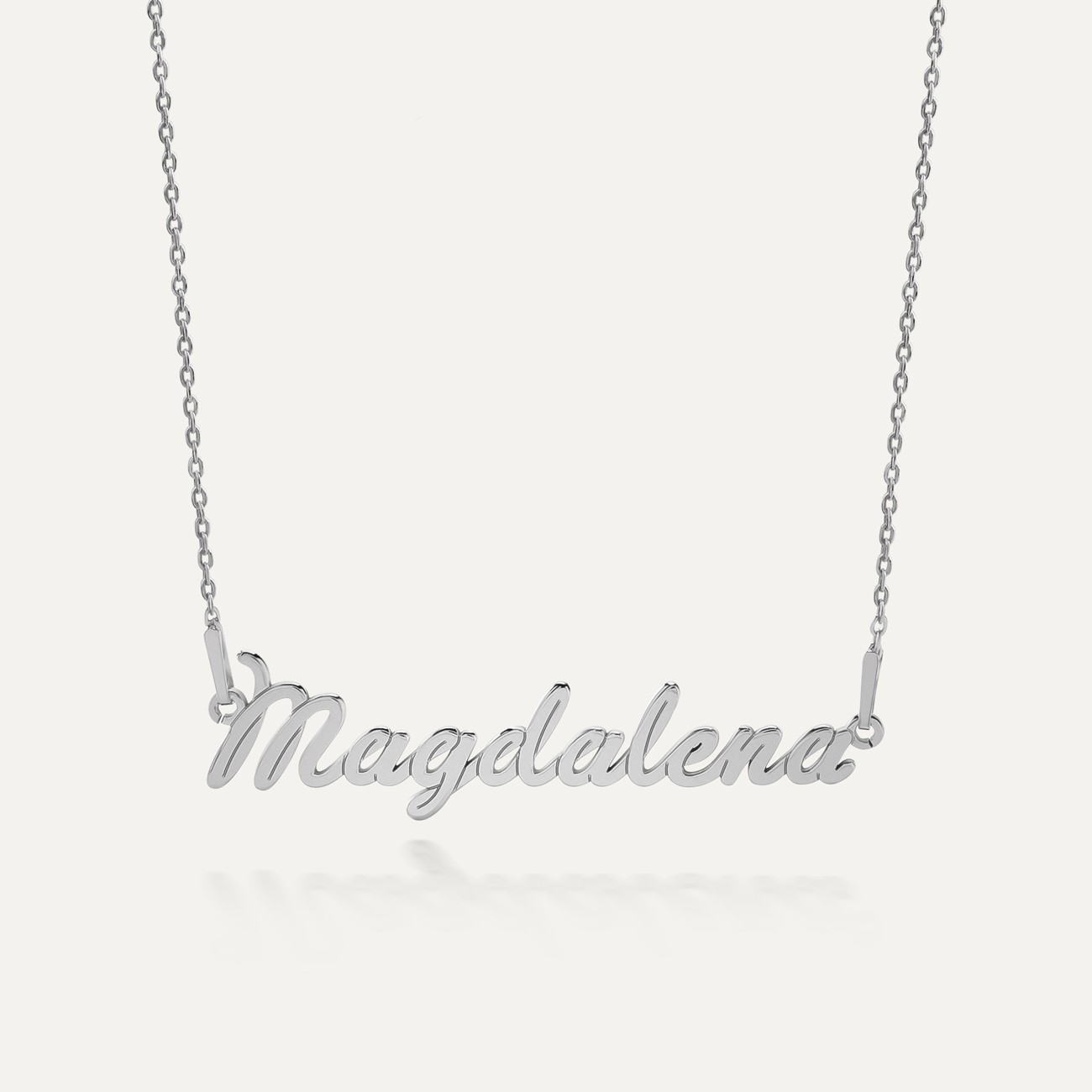 SIMPLE STYLE NAME NECKLACE, RHODIUM OR 24K / 18K GOLD PLATED