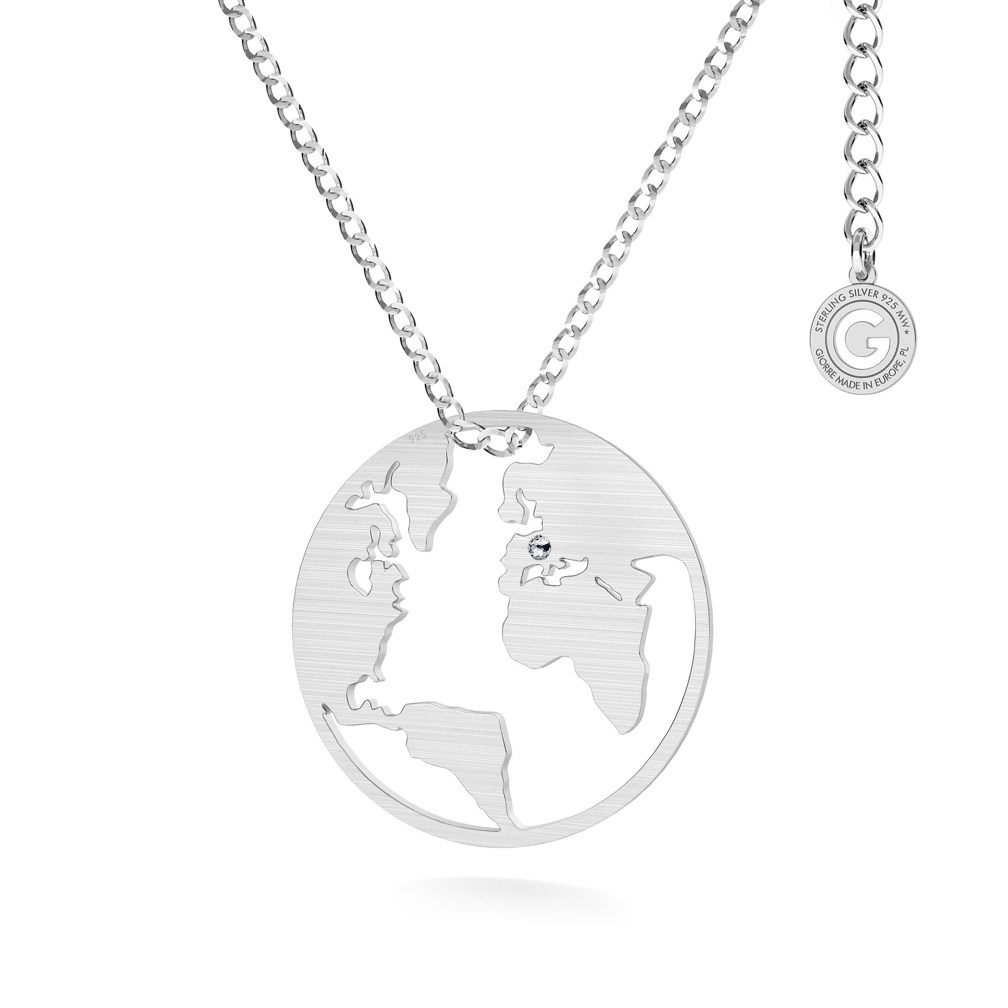 T°ra'vel'' Necklace - Globe, Silver 925 curb chain