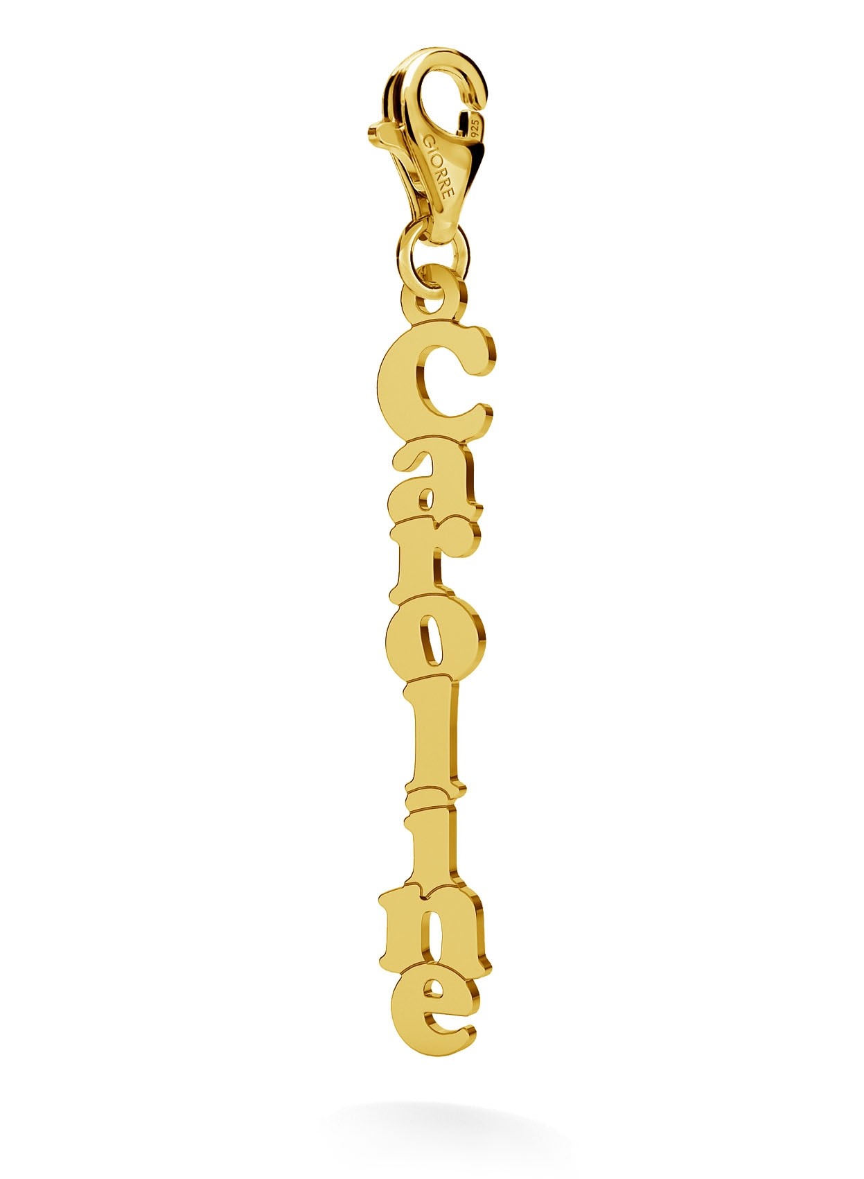CHARM 126, CARRIE STYLE NAME, RHODIUM OR 24K / 18K GOLD PLATED