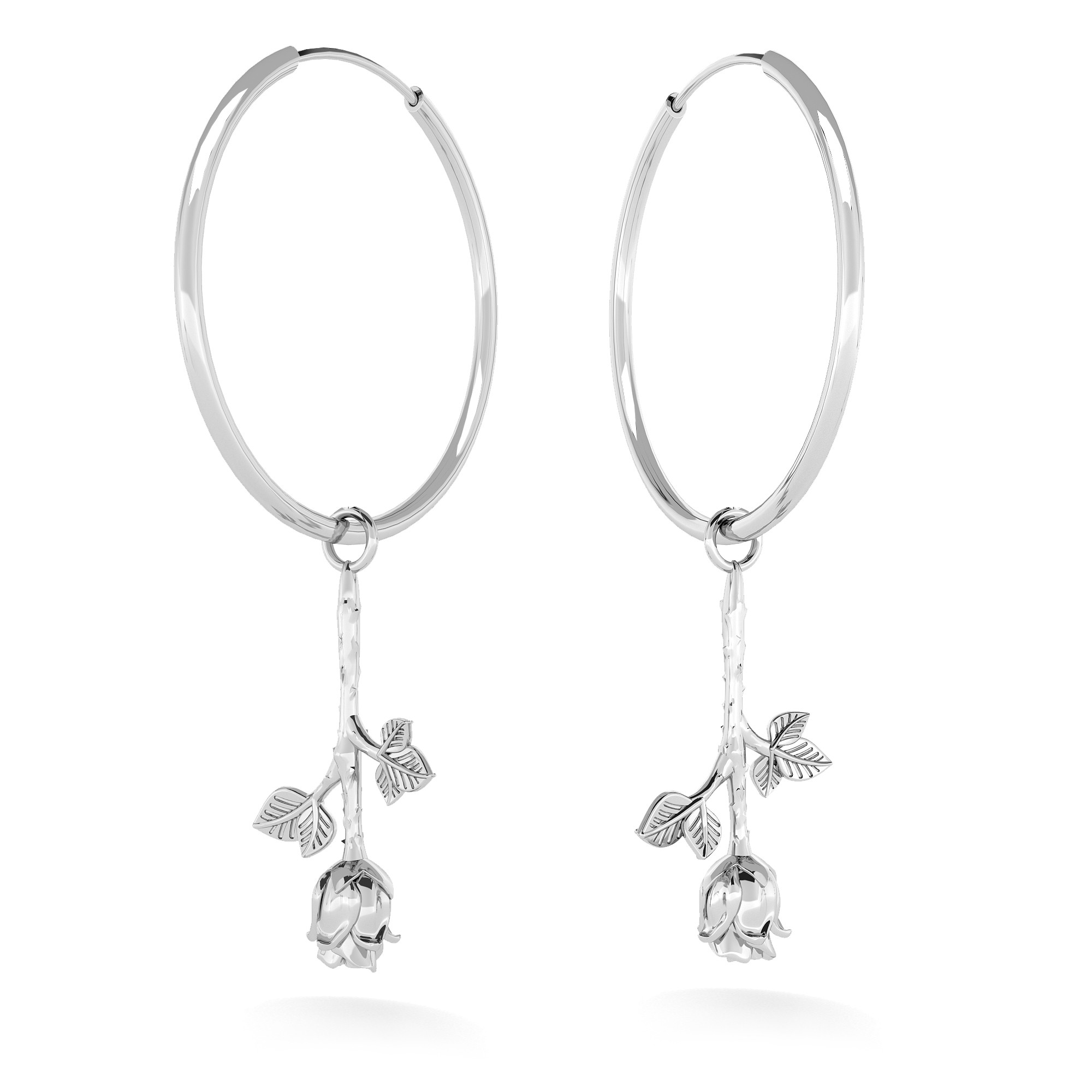 Cross hoop earrings sterling silver 925