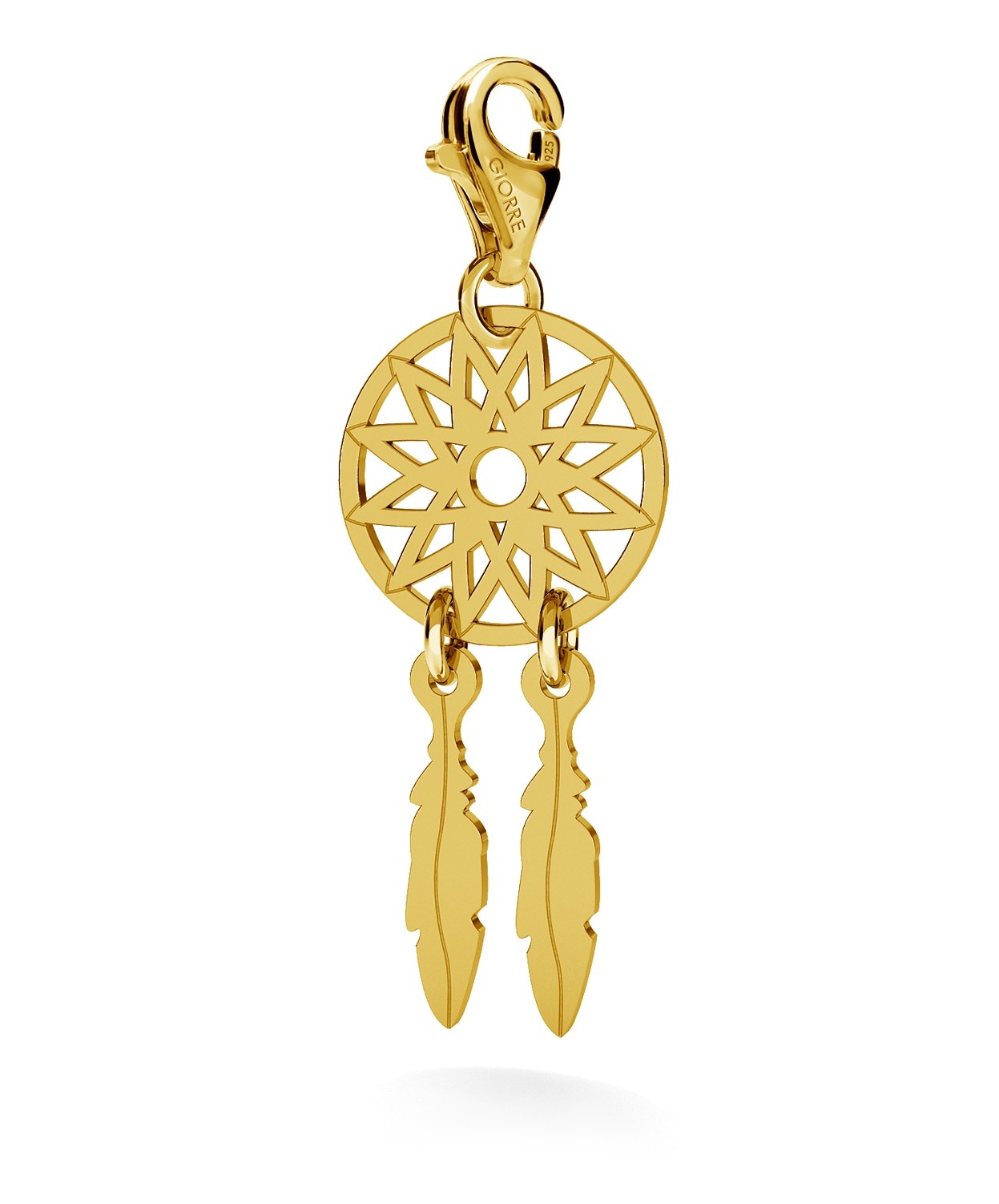 CHARM 110, DREAM CATCHER, STERLING SILVER (925) RHODIUM OR GOLD PLATED
