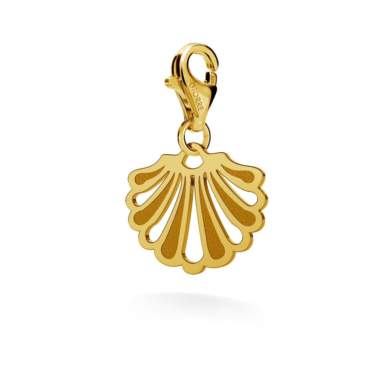 OPENWORK SHELL CHARM 102, SILVER 925, RHODIUM OR GOLD PLATED