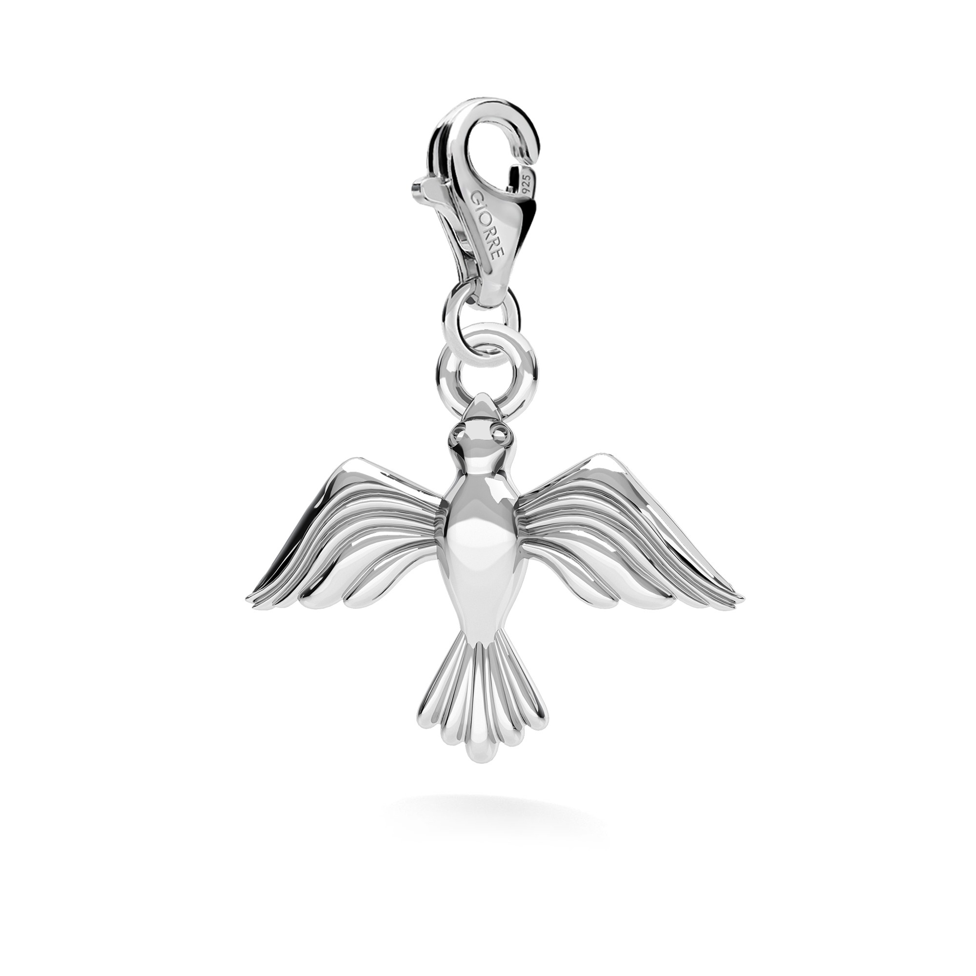 Ptak srebrny charms zawieszka beads 925