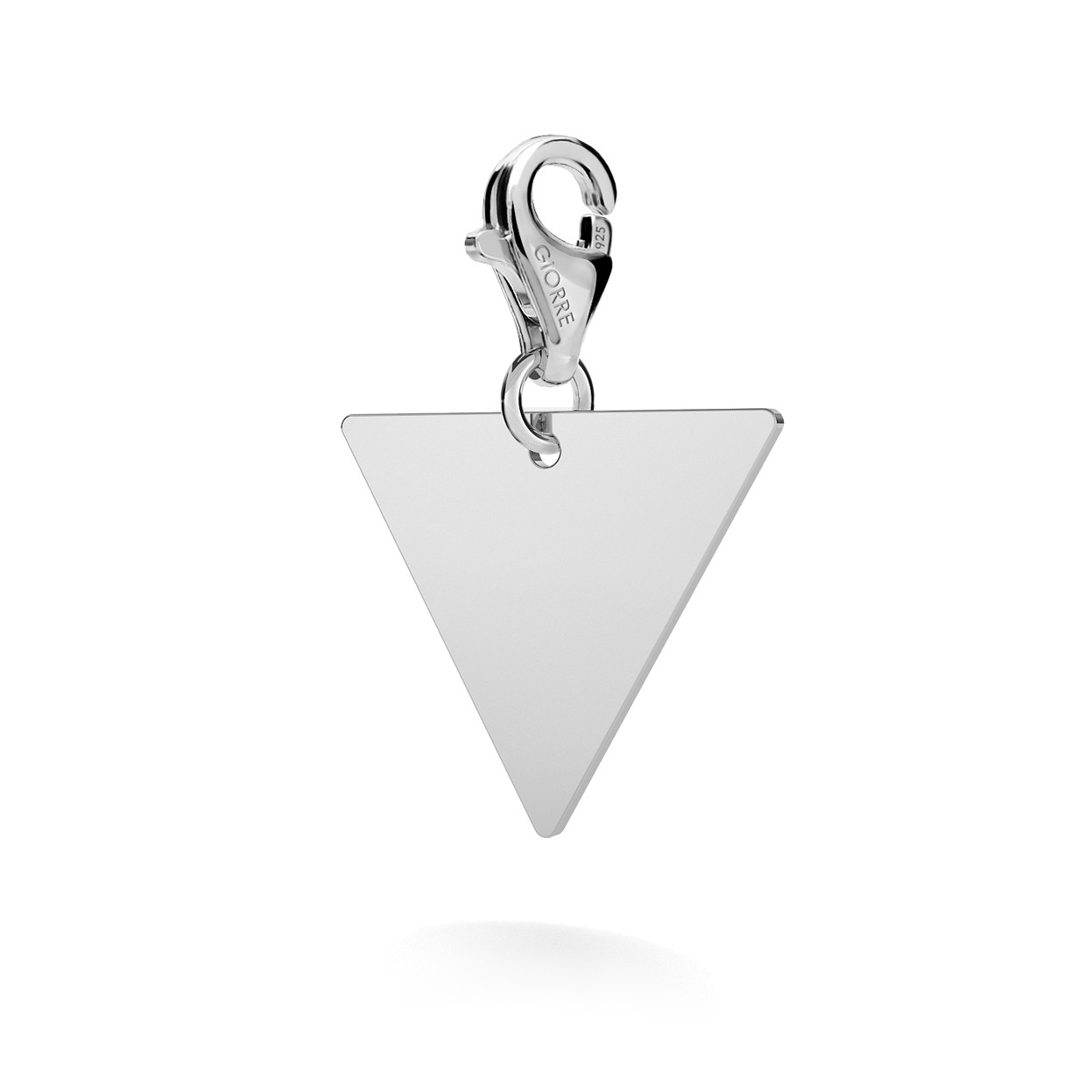 CHARM WITH ENGRAVE, TRIANGLE, SILVER 925, RHODIUM OR GOLD PLATED