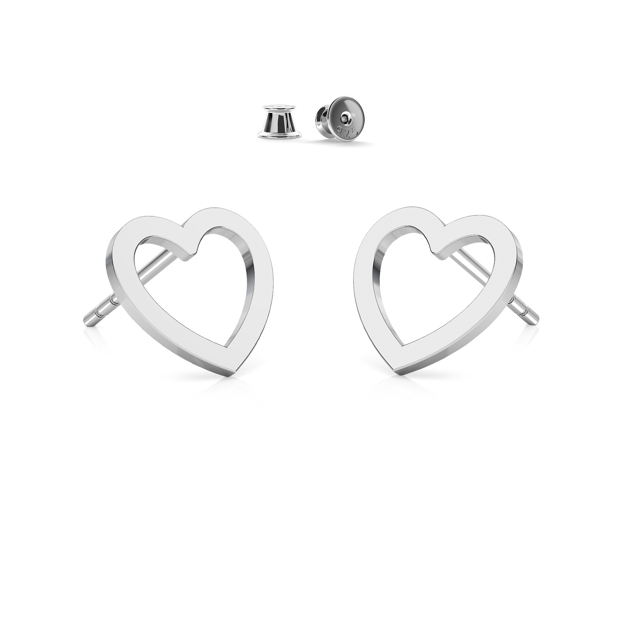 Small heart earrings sterling silver