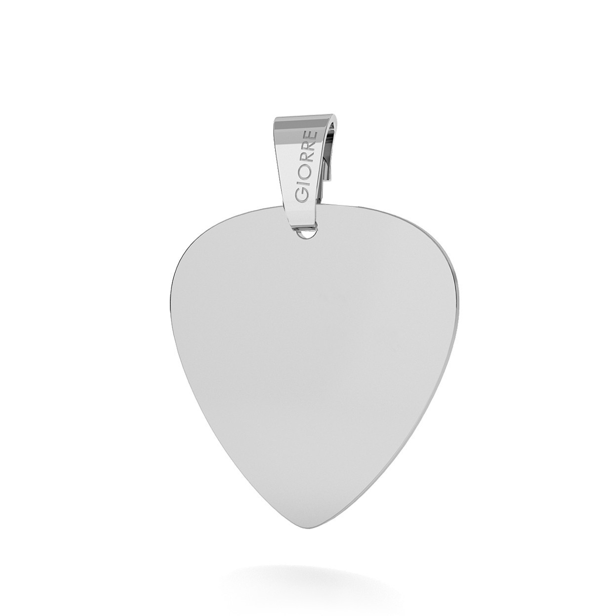 CHARM 112, GUITAR PICK WITH ENGRAVE, STERLING SILVER (925) RHODIUM OR GOLD PLATED