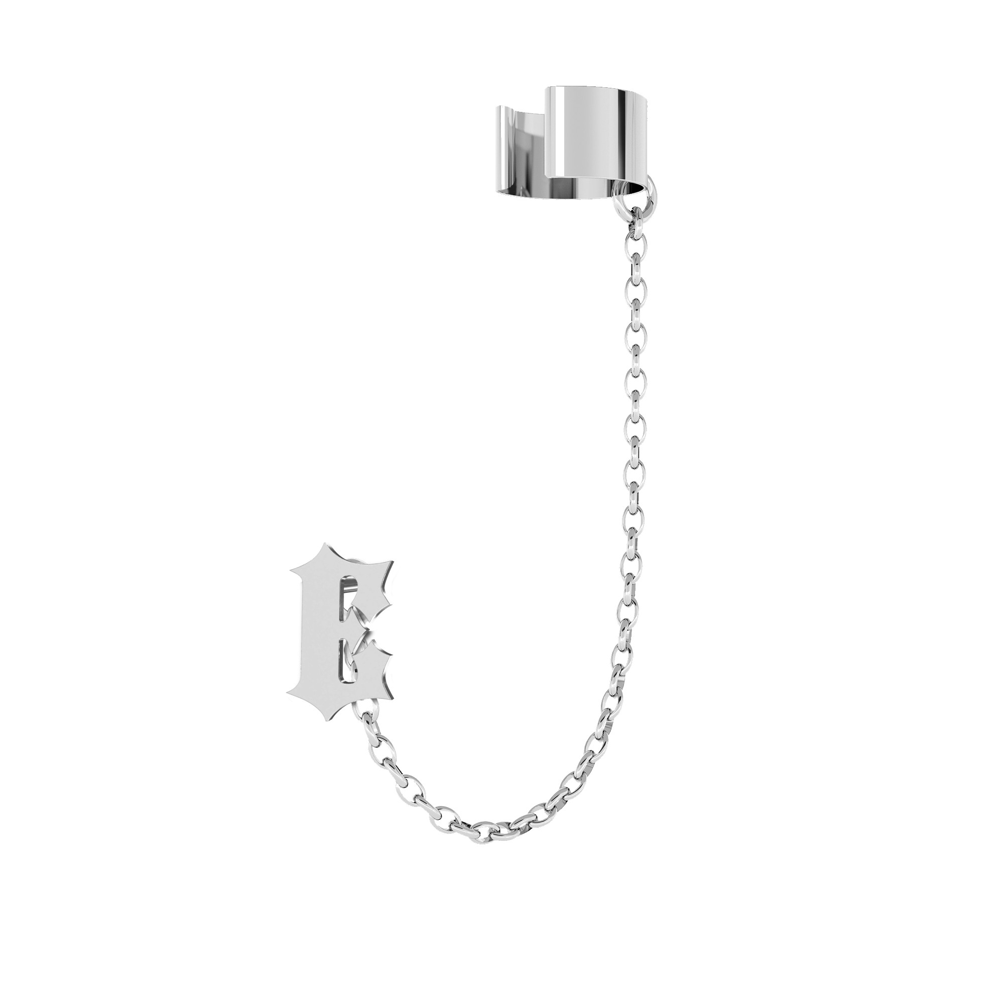 Chain earrings cone sterling silver 925