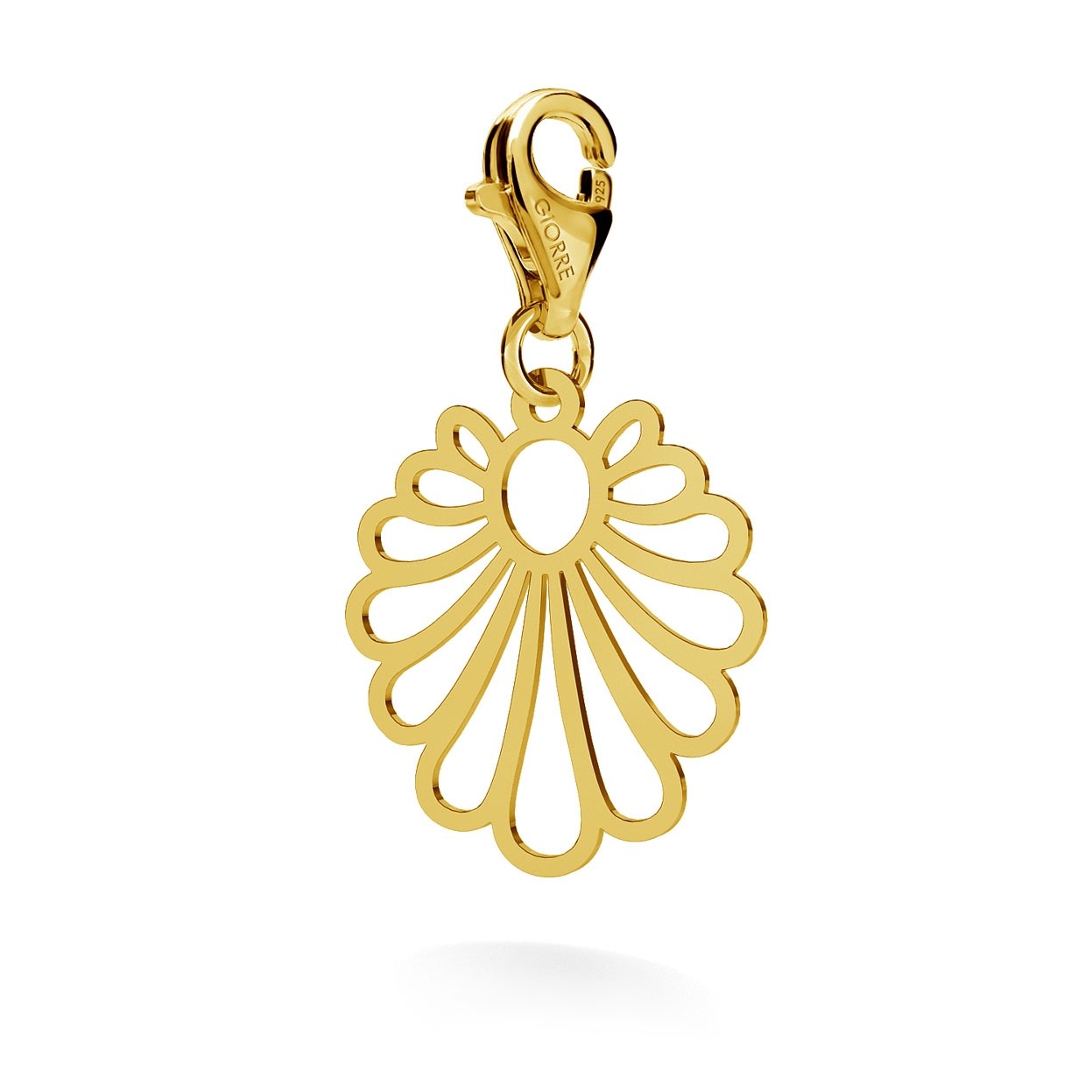 CHARM 62, ROSSETE DROP, SILVER 925, RHODIUM OR GOLD PLATED