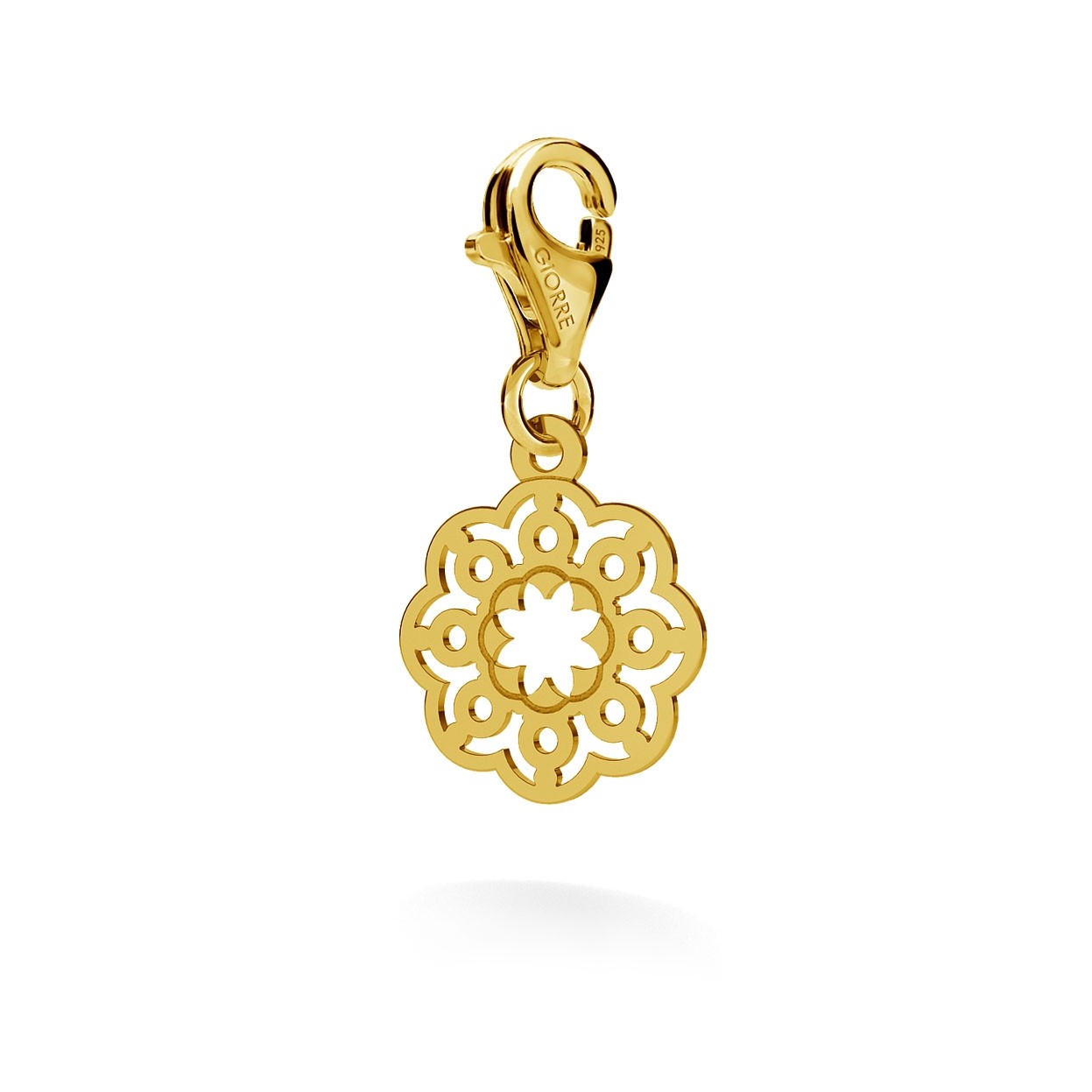 CHARM 58, SMALL OPENWORK, SILVER 925, RHODIUM OR GOLD PLATED