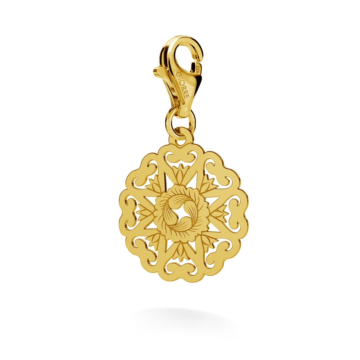 CHARM 57, BIG OPENWORK, SILVER 925, RHODIUM OR GOLD PLATED