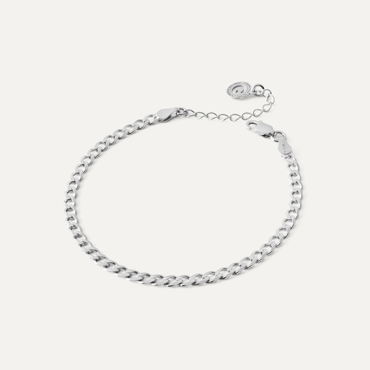 Silver bracelet curb sterling silver 925