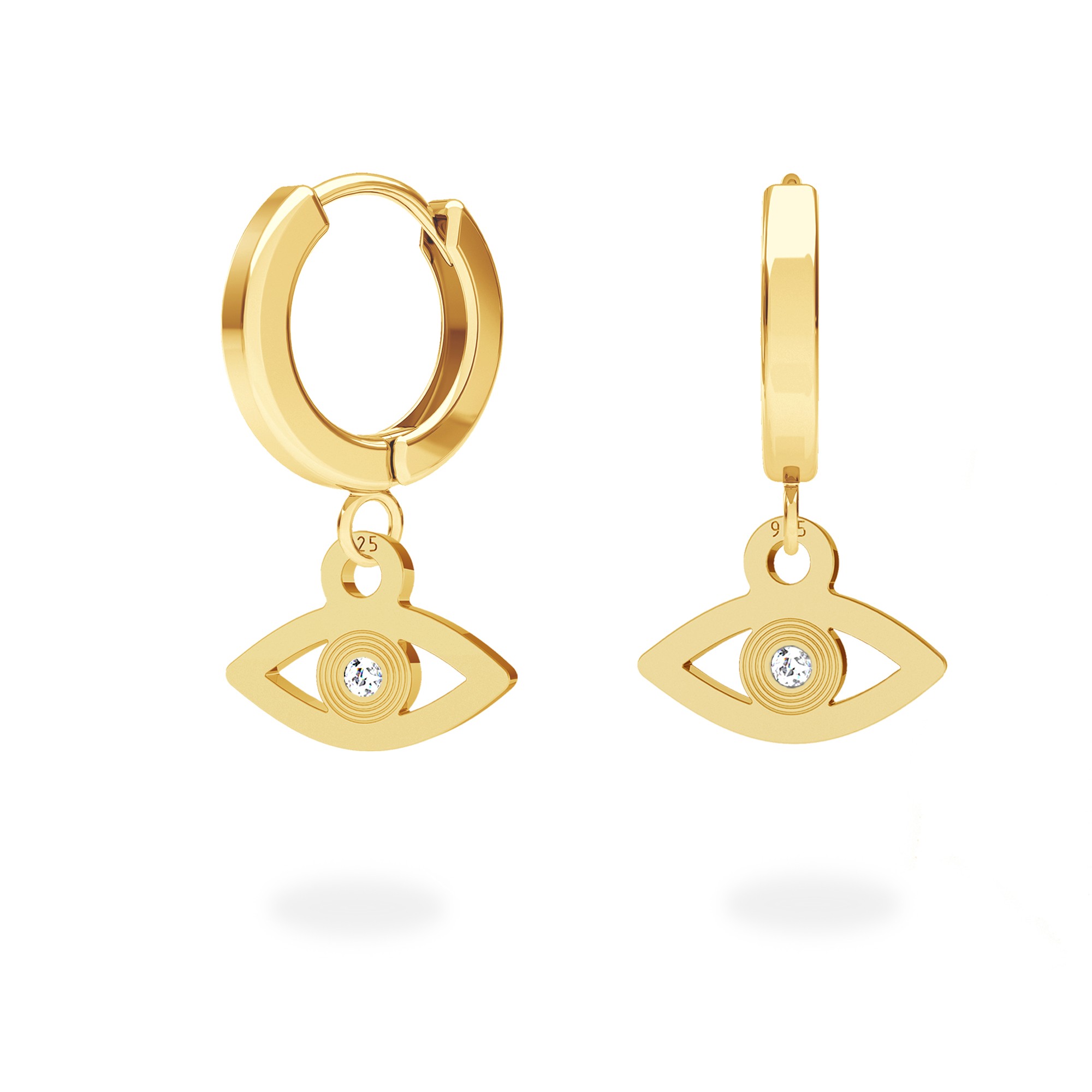 Eye earrings with Swarovski Crystals sterling silver 925