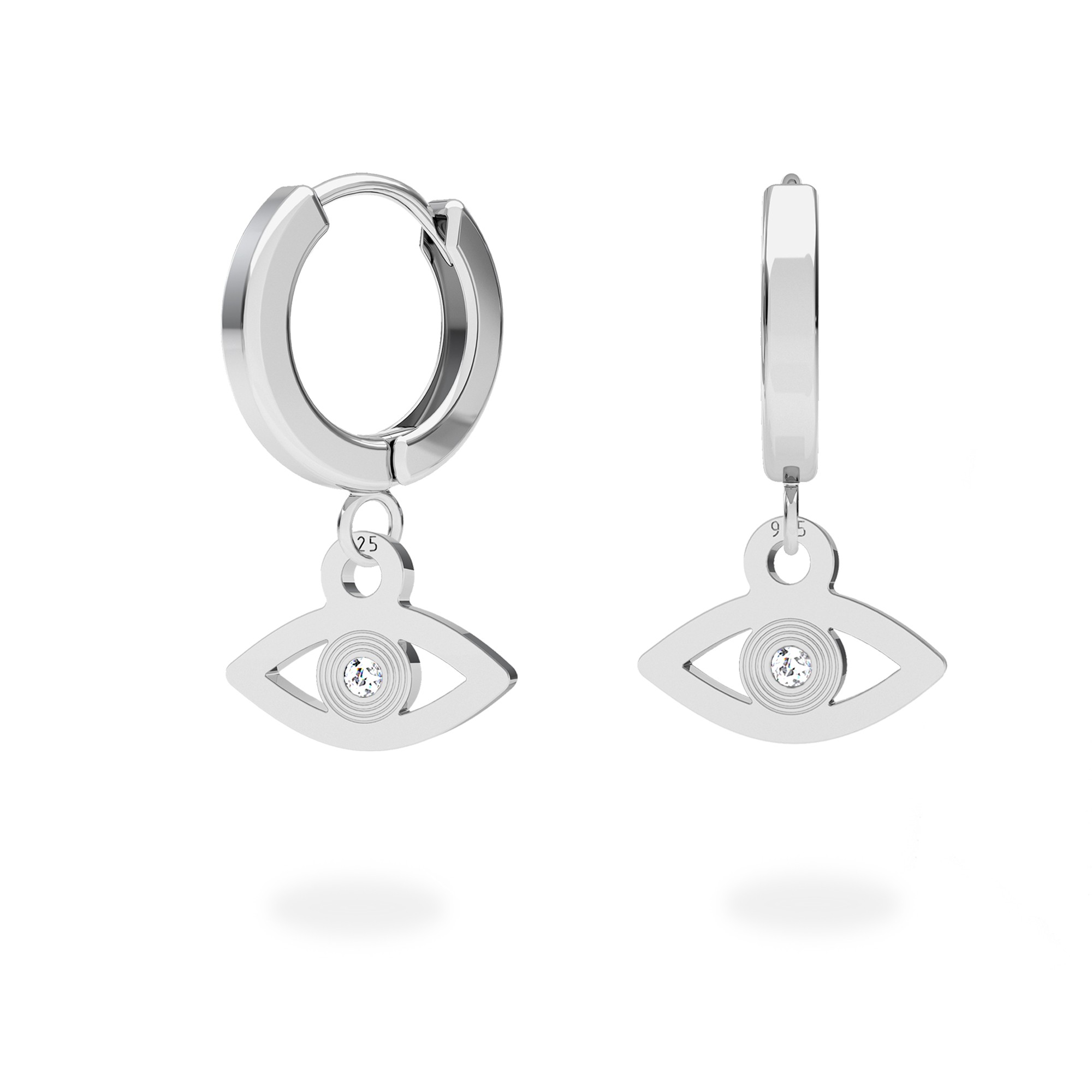 Eye earrings with Swarovski Crystals sterling silver 925