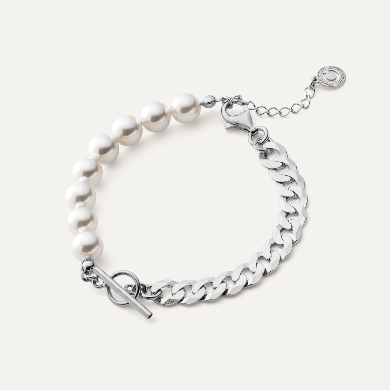 Pearls choker charms base T°ra'vel'' , Silver 925