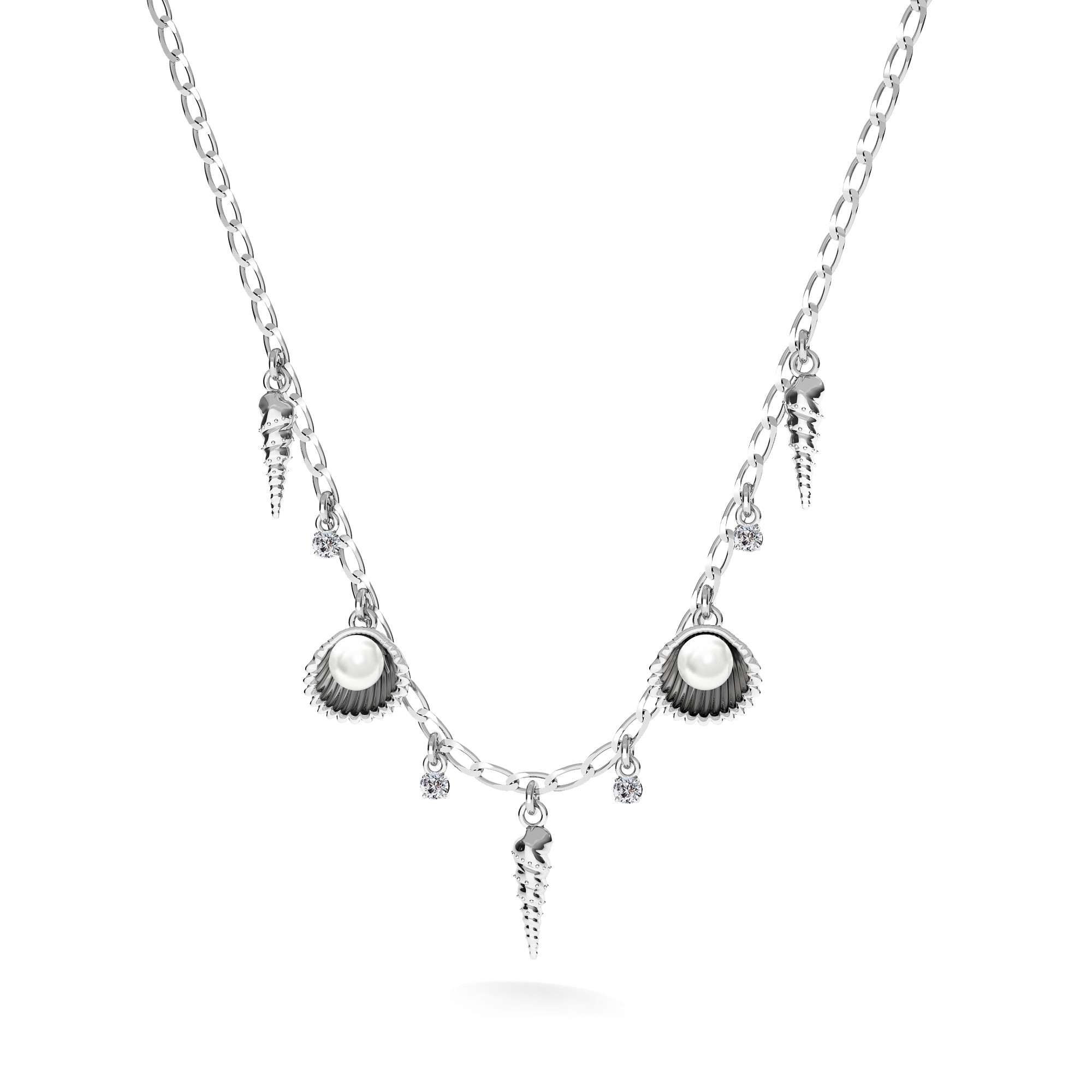Srebrny naszyjnik z perłami, T°ra'vel'' , srebro 925, Swarovski