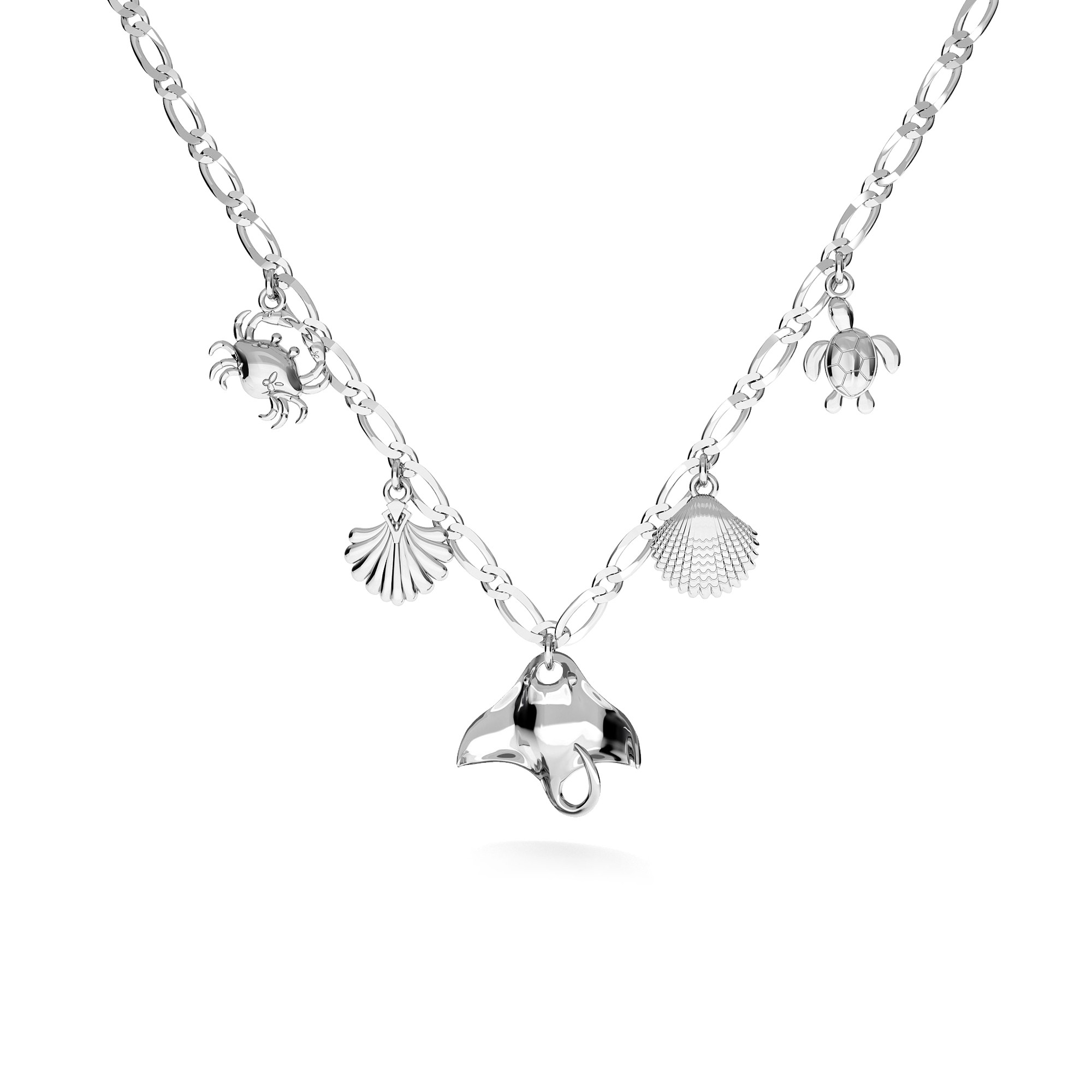 Shell & seastar necklace, T°ra'vel'' , Silver 925