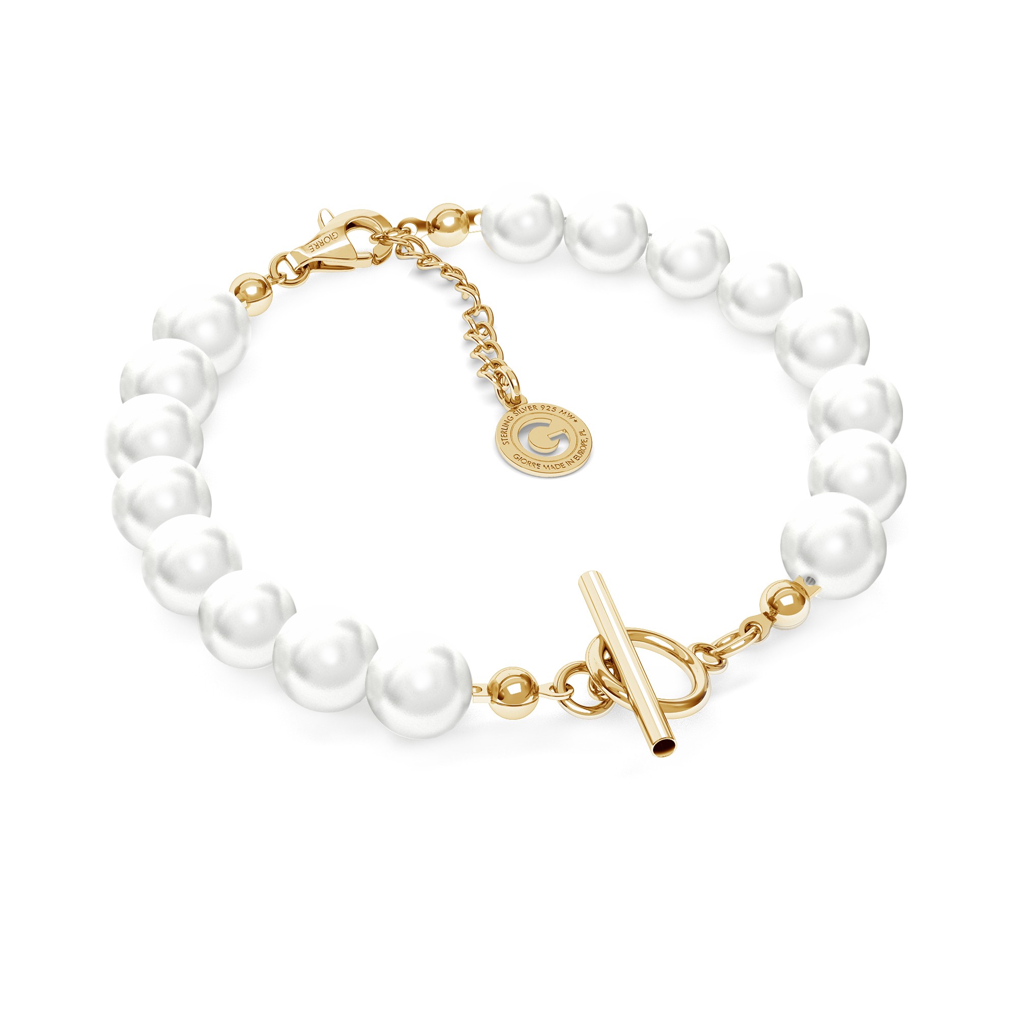 Swarovski pearls bracelet charms base, Silver 925