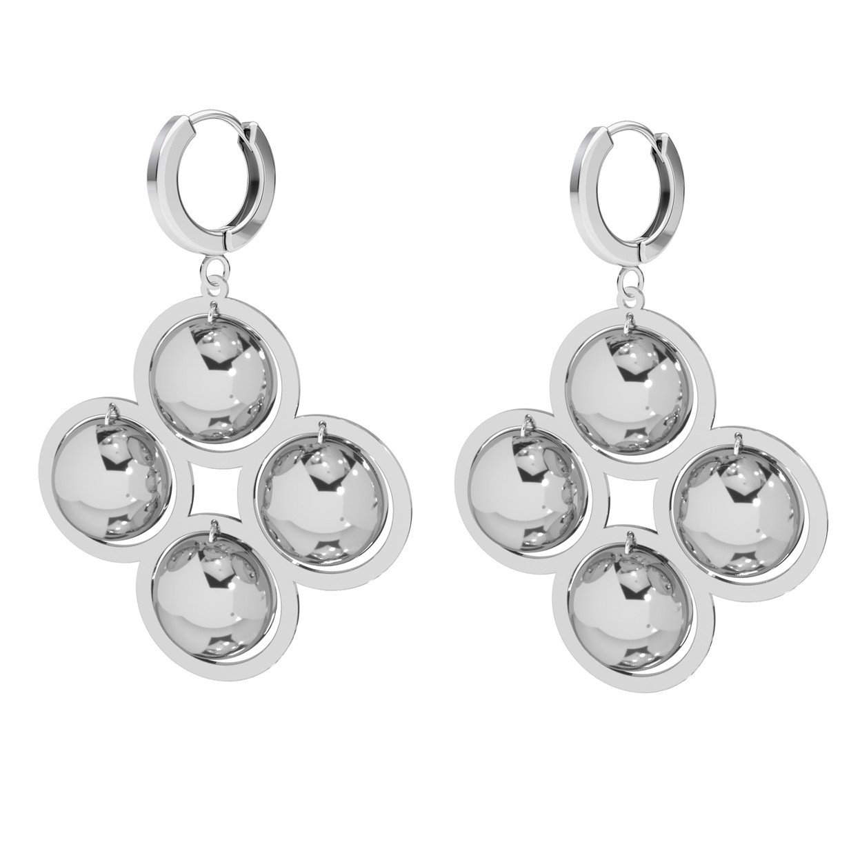 Long romb earrings sterling silver 925