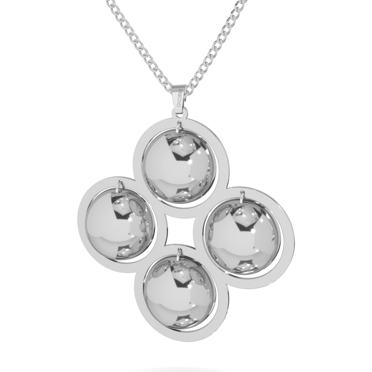 Woman necklace with long pendant sterling silver 925