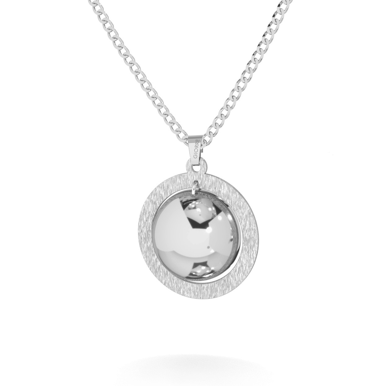 Round necklace with Your letter sterling silver 925