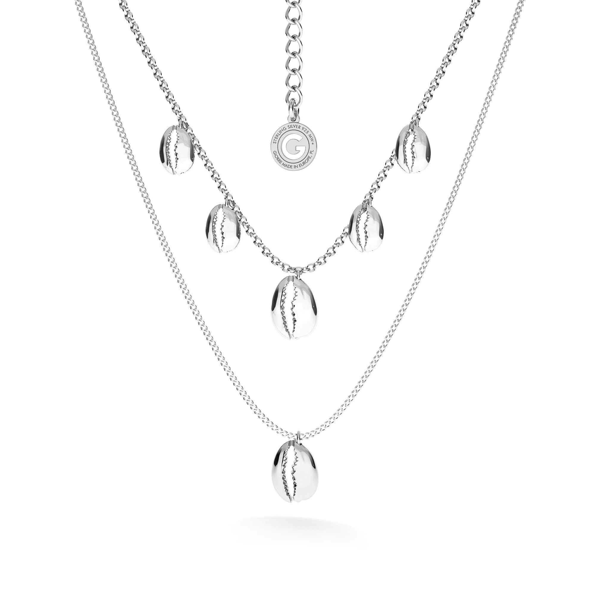 Shell & seastar necklace, T°ra'vel'' , Silver 925