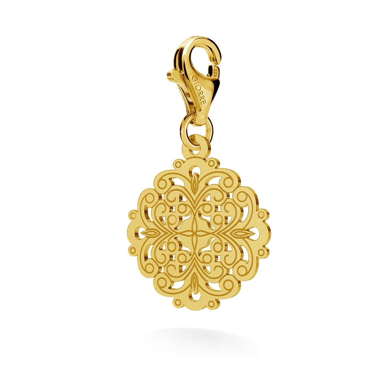 CHARM 106, GOTIC PENDANT, STERLING SILVER (925) RHODIUM OR GOLD PLATED