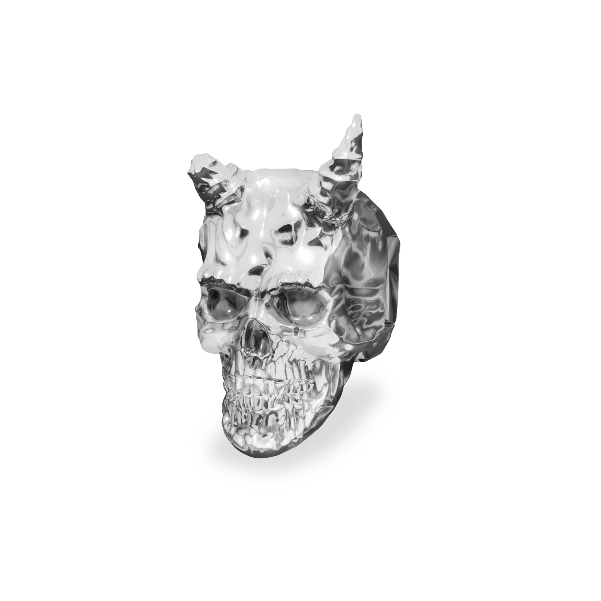 Srebrny koralik beads - czaszka diabeł, srebro 925